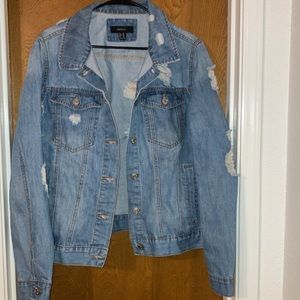 Forever 21+ Denim Distressed Jacket